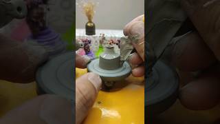 Miniature ceramic vase Mini Pottery Wheel Minyatür Çömlekçi Tornası diy miniatureart clay [upl. by Doria866]