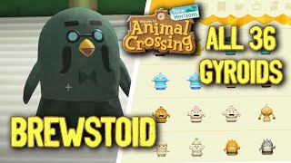 How to Get Brewstoid in Animal Crossing New Horizons  COMPLETE ALL 36 Gyroids And Sound Effects [upl. by Tad]