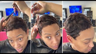 DIY Very Short Pixie Haircut Tutorial at Home  How to do a Pixie Cut [upl. by Aneetsirhc326]