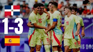 República Dominicana vs España  13  RESUMEN  Fútbol masculino Juegos Olímpicos París 2024 [upl. by Zetnwahs354]