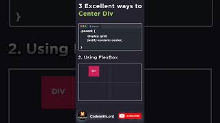 3 consecutive way to center the div using css shorts viral trending youtube youtubealgorithm [upl. by Auqeenwahs]