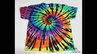 Tie Dye Designs Making A Rainbow and Black Spiral Tie Dye Shirt [upl. by Robins]