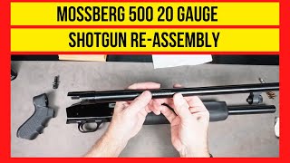 Mossberg 500 Pump 20 Gauge Shotgun Reassembly After Cleaning mossberg [upl. by Kcirdef529]