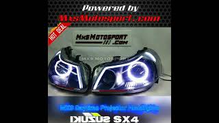 MXS 3165 LED Daytime Xenon Projector Headlights Suzuki Sx4 by ‎mxsmotosportvideo Suzuki MoDz [upl. by Orestes364]