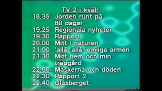 TV2tablå 19910617 [upl. by Nyleek]