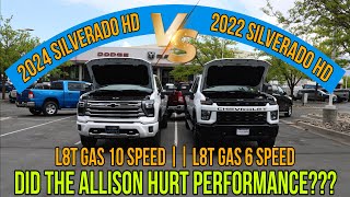 2024 Silverado HD L8T 10 Speed VS 2022 L8T 6 Speed MPG amp 060 Test Did The Allison Hurt Performance [upl. by Ahsirak]