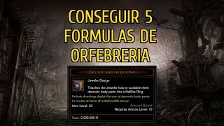 CONSEGUIR 5 FORMULAS DE ORFEBRERIA DIABLO3VALIDO 2021 [upl. by Sseb]