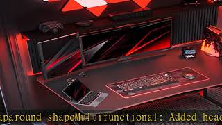 CubiCubi Simple Gaming Desk Z Shaped 40 inch Gamer Workstation Home Computer Carbon Fiber Surface [upl. by Frech204]