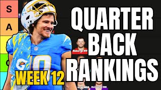 Top 18 Quarterback Rankings For Week 12 Fantasy Football [upl. by Addiego]