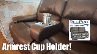 RecPro Loveseat Couch and New Armrest Cup Holder [upl. by Ayocat995]