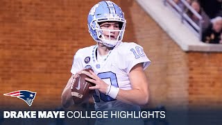 Drake Maye College Highlights UNC QB  New England Patriots 2024 NFL Draft Pick [upl. by Annoj]