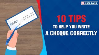 10 tips to help you write a cheque correctly  Banking Basics  HDFC Bank [upl. by Beutler]