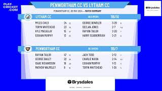 Palace Shield Competition  Sunday Division 1  Penwortham CC v Lytham CC [upl. by Hakeber]