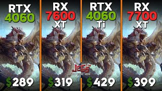 RTX 4060 vs RX 7600 XT vs RTX 4060 Ti 16GB vs RX 7700 XT  Ryzen 5 7600  Tested in 15 games [upl. by Hospers]