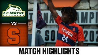 Le Moyne vs Syracuse Match Highlights  2024 ACC Mens Soccer [upl. by Alesandrini]