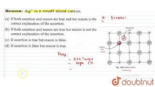 Assertion  In AgCI crystal frenkel defect can be observed ReasonAg is a small sized catio [upl. by Haliak227]