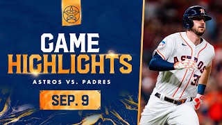 Padres vs Astros Game Highlights 9923  MLB Highlights [upl. by Moshe]