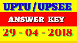 UPTU  UPSEE ANSWER KEY 29  04  2018 जरूर देखें  by suraj [upl. by Atirres]