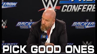 PICK GOOD ONES TRIPLE H BURIES FIGHTFUL amp PWINSIDER FOR REPORTS ABOUT DREW GULAK [upl. by Hinch820]