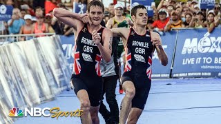 Brotherly love Alistair Brownlee gives up chance at victory to help brother finish  NBC Sports [upl. by Noryb451]