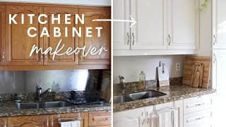 DIY KITCHEN MAKEOVER  Painted Kitchen Cabinets  Before amp After [upl. by Lleirbag963]