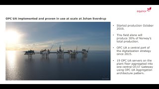 Equinor about why they use OPC UA  by Steffan Sorenes 2021 [upl. by Dranreb]