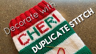 Duplicate Stitch  Add a Letter or Design on Your Knitting [upl. by Everara]