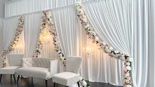 DIY Boxwood panels Floral Garland Backdrop [upl. by Sesylu]