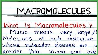 Macromolecules  Types of molecules  what is macromolecules  Chemistry [upl. by Eseerehc]