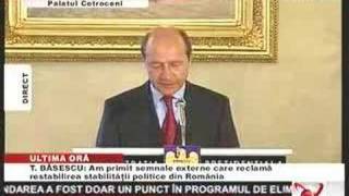 Prima declaratia de presa a lui Basescu suspendat [upl. by Benedikt]