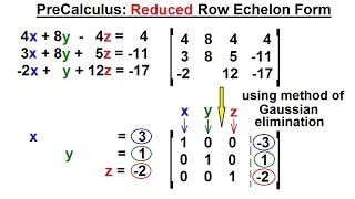 PreCalculus  Matrices amp Matrix Applications 4 of 33 Reduced Row Echelon Form [upl. by Ahsilahk933]