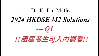 2024 HKDSE M2 Solution q1  Vector HKDSE M2 [upl. by Kalina]