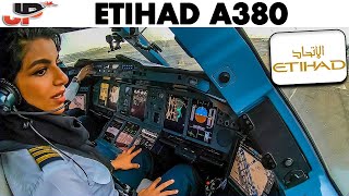 ETIHAD AIRBUS A380 Takeoff Abu Dhabi  Flight Deck GoPro View [upl. by Agretha]