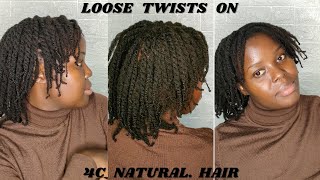 Loose Twists on Type 4 hair Jemimah alltheway [upl. by Steady]