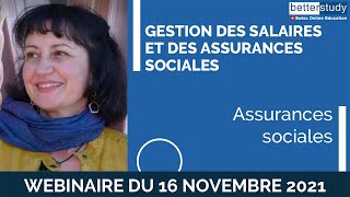 WEBINAIRE  Gestion des salaires et des assurances sociales  Assurances sociales [upl. by Resee369]