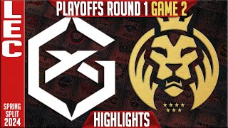 GX vs MDK Highlights Game 2  LEC Spring Playoffs 2024 Lower R1  GiantX vs Mad Lions KOI G2 [upl. by Enamrahs]