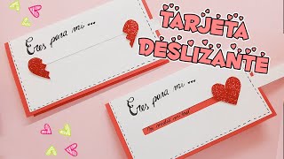 TARJETA CORAZÓN DESLIZANTE  PARA REGALAR DÍA DE SAN VALENTIN  14 DE FEBRERO  Paito [upl. by Adnik903]