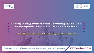 2B6Electrospun Polyvinylidene fluoride containing SiO2 as Liion Battery Separator Effect [upl. by Laertnom]