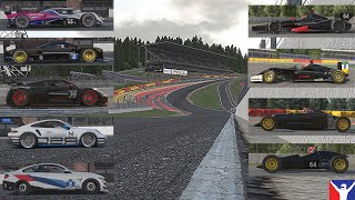 Speed Comparison Raidillon  GTP  LMP2  GT3 GT3cup  GT4  DW12  F3  FF1600  FVEE [upl. by Naugal459]