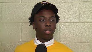 Holy Cross Devin Woodson talks decision to sign with Kansas Wesleyan [upl. by Yerbua]