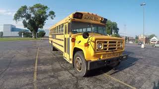 Tommy Retro Picking up the 1989 GMC Ward School Bus Detroit Diesel [upl. by Amilb613]