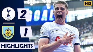 Tottenham vs Burnley 21  All Goal Highlights Porro amp Van de Ven  Premier League 202324 [upl. by Nyrhtakyram251]