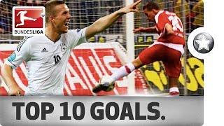 Lukas Podolski  Top 10 Goals – A Tribute to One of the Greats [upl. by Richel]