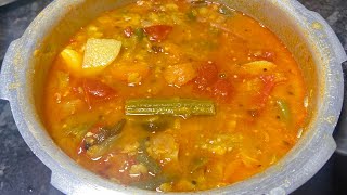 கல்யாண வீட்டு சுவை சாம்பார் குக்கரில் வைப்பது எப்படி  kalyana veettu sambar recipe in cooker [upl. by Tacye]