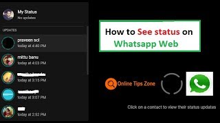 How to see Status on Whatsapp Web [upl. by Lorsung]