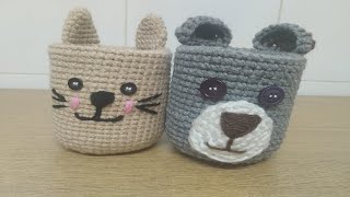 CROCHET vasos de animales [upl. by Attirehs895]