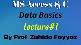 CLASS 12 MS ACCESS amp C Chapter  1 DATABASICS Lecture1 [upl. by Enawtna134]