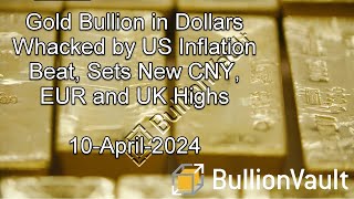 Gold Bullion in Dollars Whacked by US Inflation Beat Sets New CNY EUR and UK Highs [upl. by Saint]