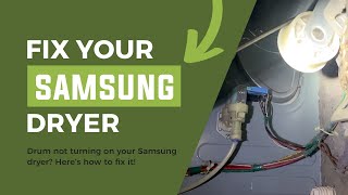 Samsung Dryer Repair  Drum Not Turning  Drum Belt Replacement  6602001655 [upl. by Calandria860]