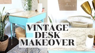 DIY FURNITURE MAKEOVER  PAINTED VINTAGE METAL DESK [upl. by Arno]